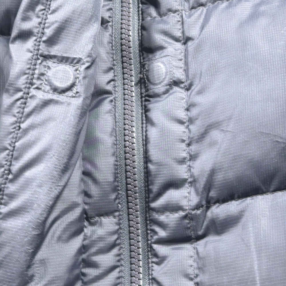 Athleta Goose Down Puffer Jacket Women Small Dark Gray Hooded Winter Gorpcore - Picture 12 of 14